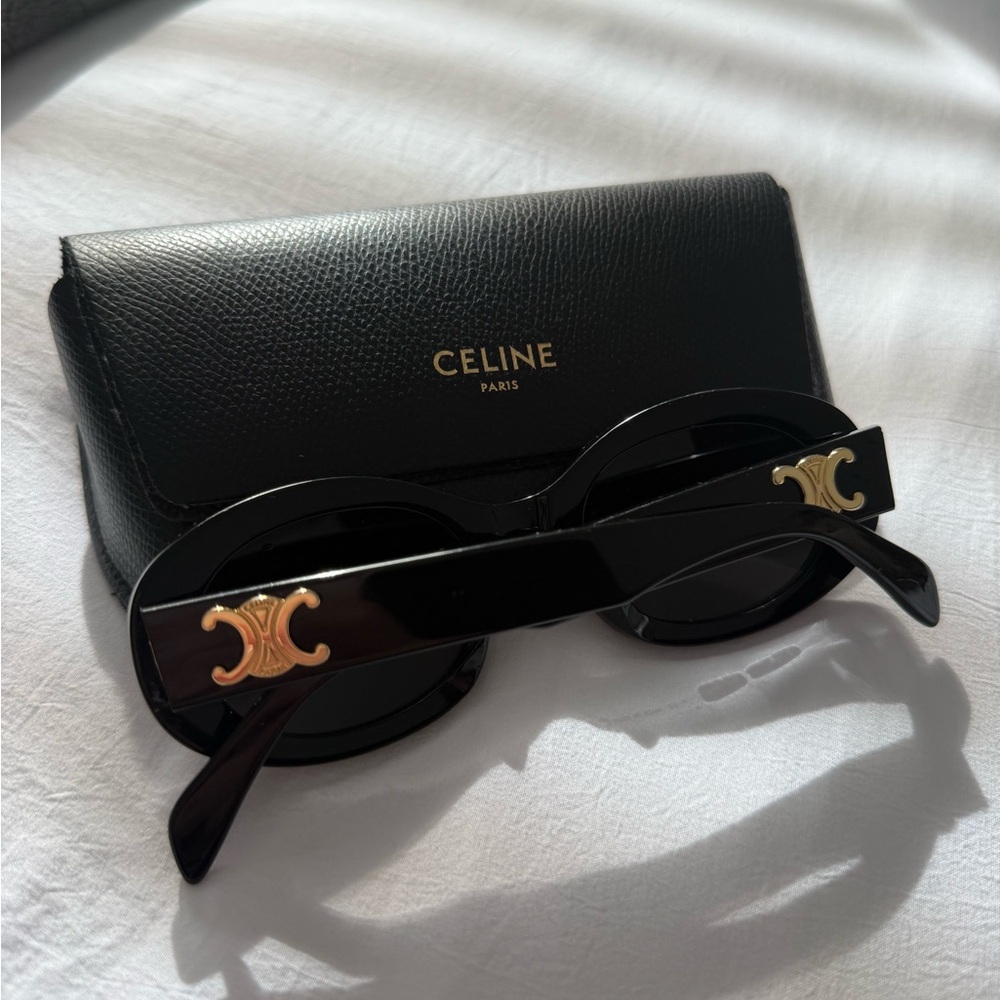 Celine Black Sunglasses with Gold Details